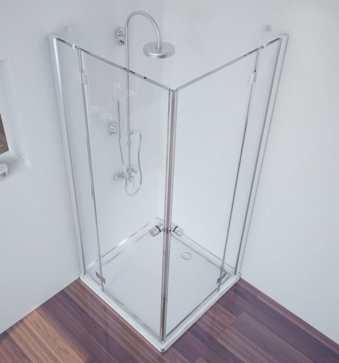 BOX DOCCIA ANGOLO CON 2 PORTA BATTENTE CM.90 - immagine 2