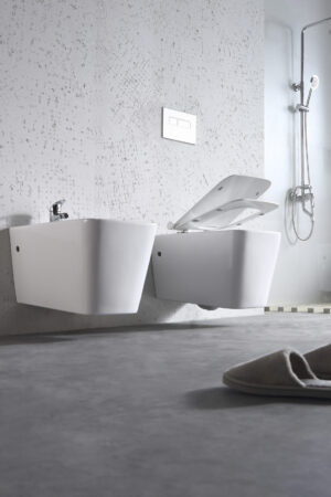 SANITARI SOSPESO CON COPRI VASO INCLUSO SOLFT CLOSE LEA QUADRO BIANCO