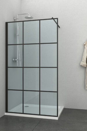 WALK-IN PARETE CRISTALLO 6 mm 120x195h SERIE ELITE' BLACK
