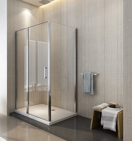 BOX DOCCIA CON PORTA BATTENTE E PARETE FISSA - immagine 2