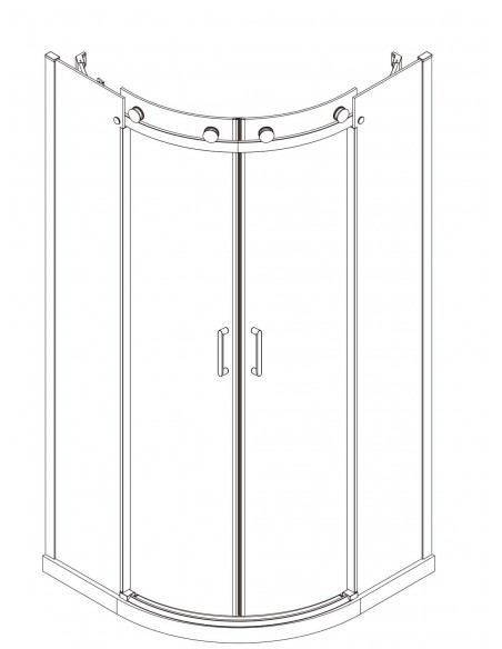 BOX CIRCOLARE 90X90X195 VETRO 8 MM - immagine 2