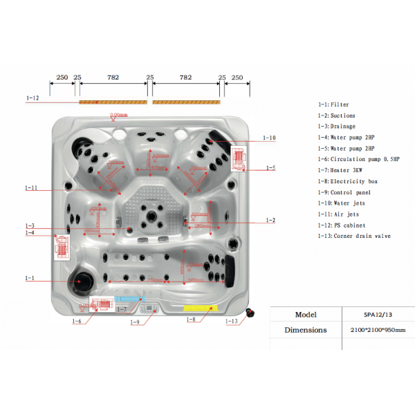 Mini piscina per esterno modello SPA12 OASIS MAX - immagine 8