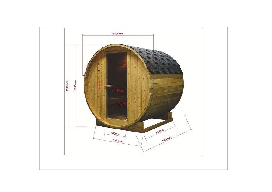 SAUNA FINLANDESE DA ESTERNO A BOTTE TROMSO XL - immagine 4