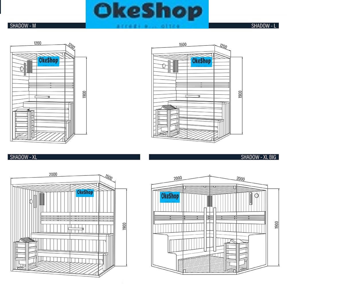 SAUNA FINLANDESE OMBRA MAX XL PER 6 PERSONE - immagine 7