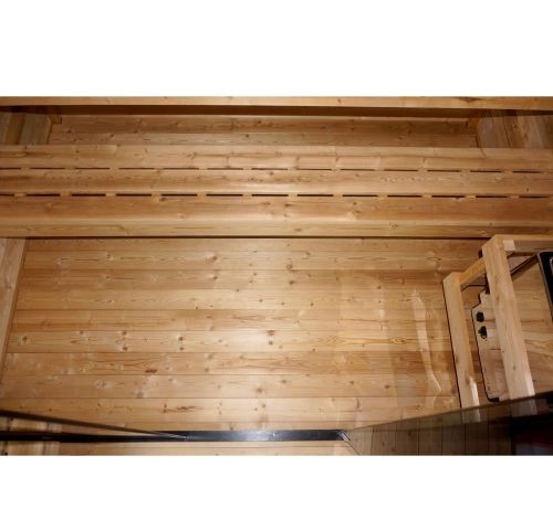 Sauna Finlandese da Esterno NORA L 4-5 Persone - Abete Termico - Telaio Alluminio Nero - Stufa 8kW - immagine 10