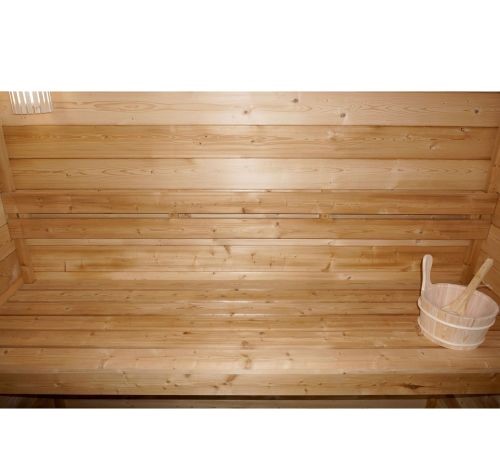 Sauna Finlandese da Esterno NORA L 4-5 Persone - Abete Termico - Telaio Alluminio Nero - Stufa 8kW - immagine 11